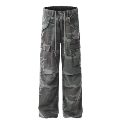 American Retro Multi-pocket Cargo Pants For Men And Women Camouflage MuddyStock