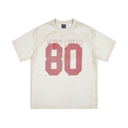 Sports And Leisure Jersey Letter Printing Simple Short Sleeve For Men And Women XC6946 Apricot MuddyStock