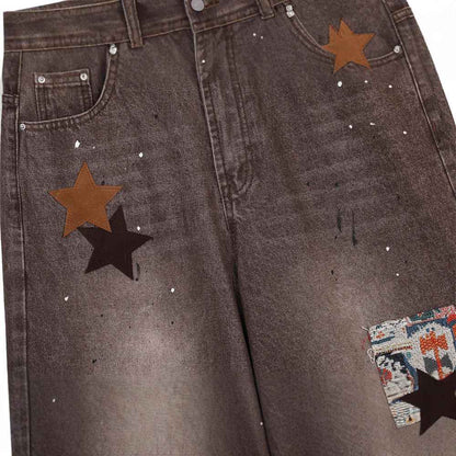Streetwear Men's Denim Pants with Patchwork | MuddyStock Originals MuddyStock