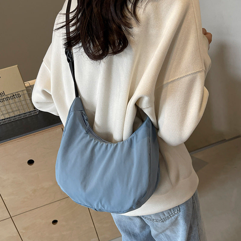 Lightweight Dumpling Bag Women's Solid Color Nylon Cloth