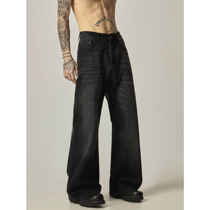 American Retro Black Loose Straight Jeans MuddyStock