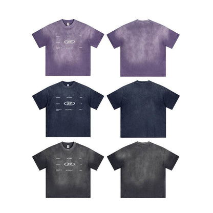 Retro Washed Round Neck Short Sleeve Men And Women MuddyStock