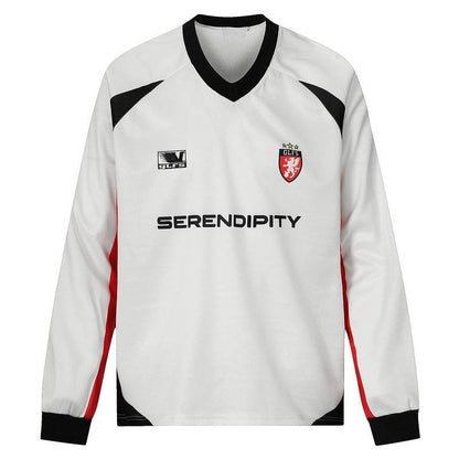 American Retro Stitching Long Sleeve T-shirt For Men White MuddyStock