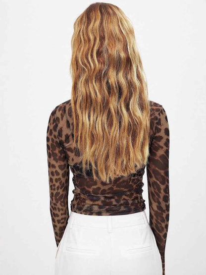 European and American Leopard Mesh Printed Top For Women | MuddyStock Originals MuddyStock