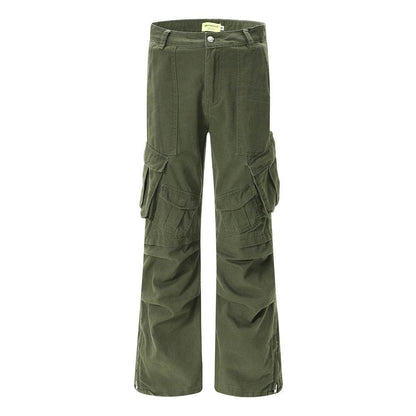 Multi-pocket Cargo Pants Men And Women Army Green MuddyStock