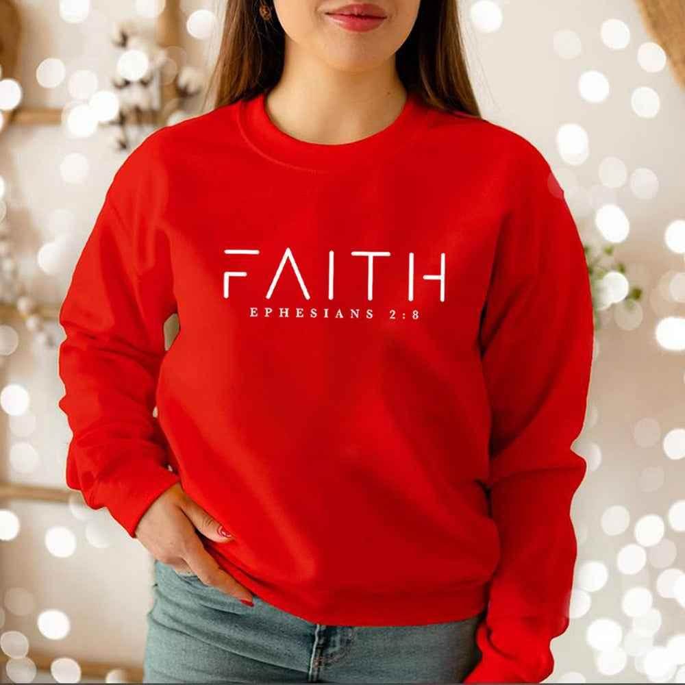 Trendy Faith Sweatshirt Bible Verse Shirt Christian Clothing Red MuddyStock
