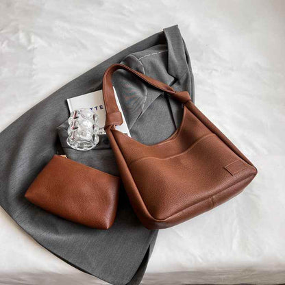 All-match Single Retro Large Capacity Commuter Textured Mother And Child Bag Brown MuddyStock