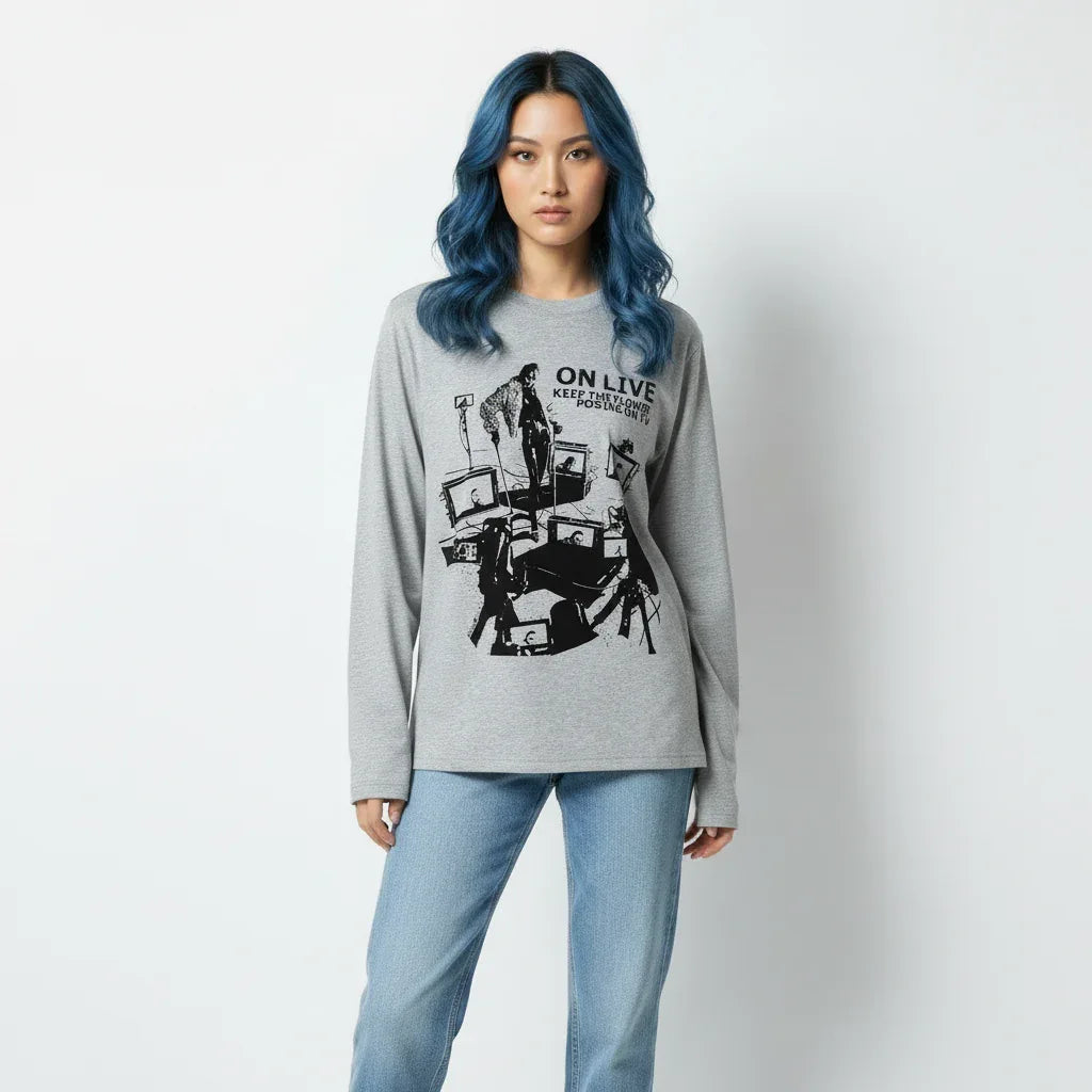 Street Style Unique Pattern Casual Loose Long Sleeve T-Shirt For Men And Women | MuddyStock Originals eprolo