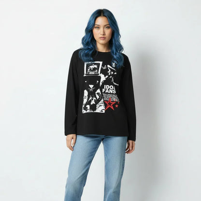 Street Style Unique Pattern Casual Loose Long Sleeve T-Shirt For Men And Women | MuddyStock Originals eprolo