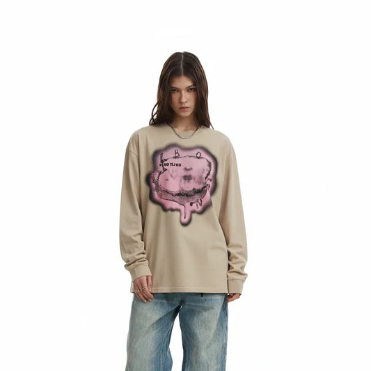 Creative Abstract Pattern Printed Long Sleeve T-shirt For Men And Women MuddyStock