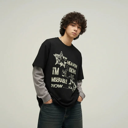 Fake two piece t-shirt for men and women MuddyStock