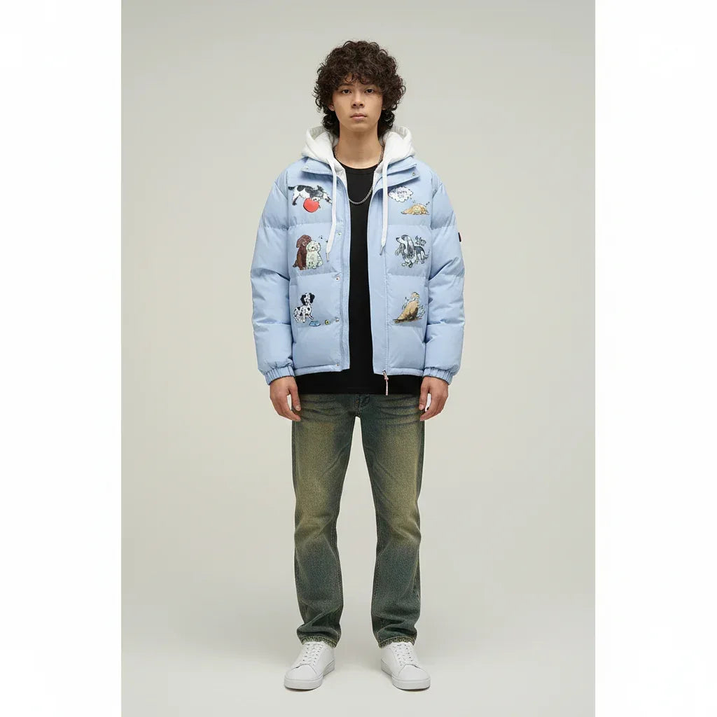 Puppy Fake Two-piece Hooded Jacket Men And Women MuddyStock