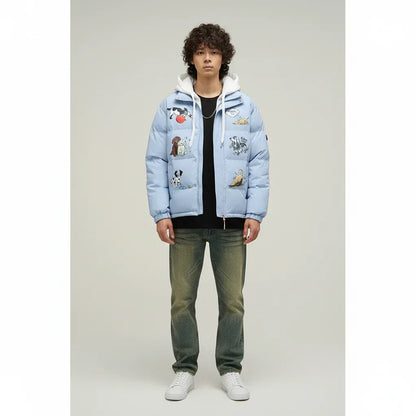 Puppy Fake Two-piece Hooded Jacket Men And Women MuddyStock