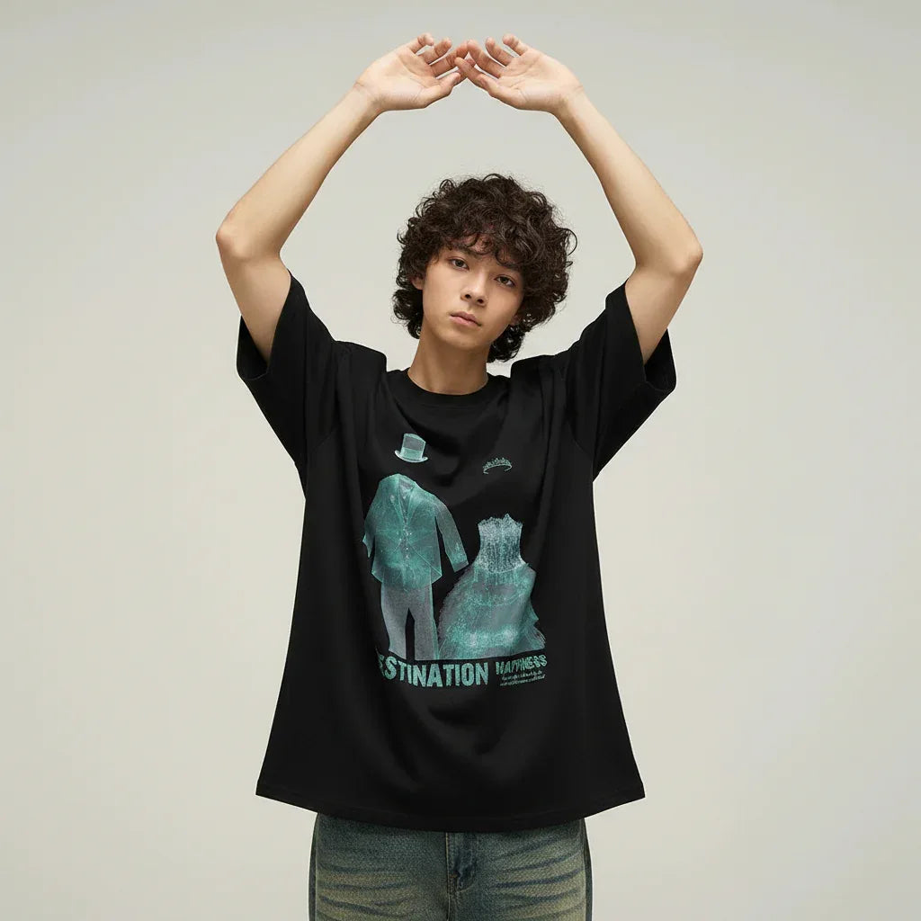 Abstract Portrait Short Sleeve Loose For Men And Women MuddyStock