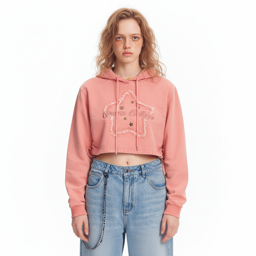 Street Style Star Patch Hoodie For Women | MuddyStock Originals