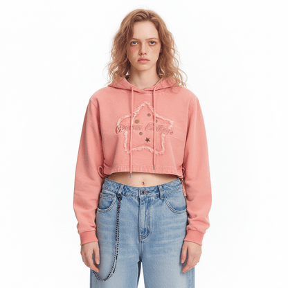 Street Style Star Patch Hoodie For Women | MuddyStock Originals