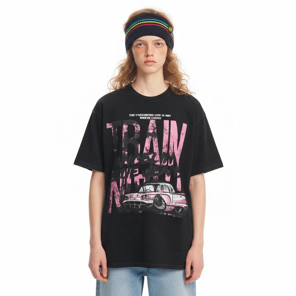 Car printed loose fitting men's and women's T-shirt | MuddyStock Originals