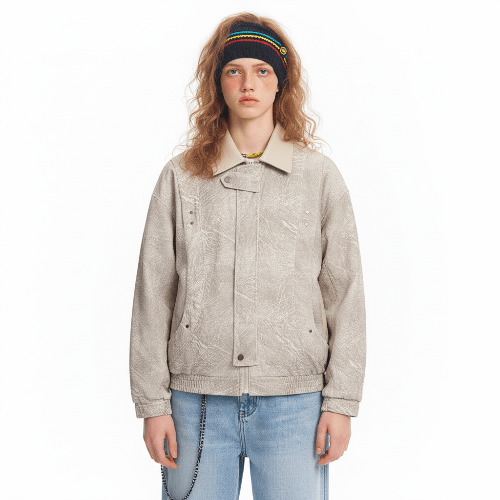 Tie-dyed Old Dark Pattern Baggy Coat For Women All Products