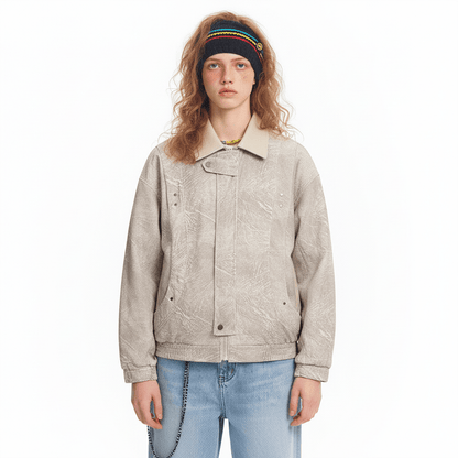 Tie-dyed Old Dark Pattern Baggy Coat For Women All Products
