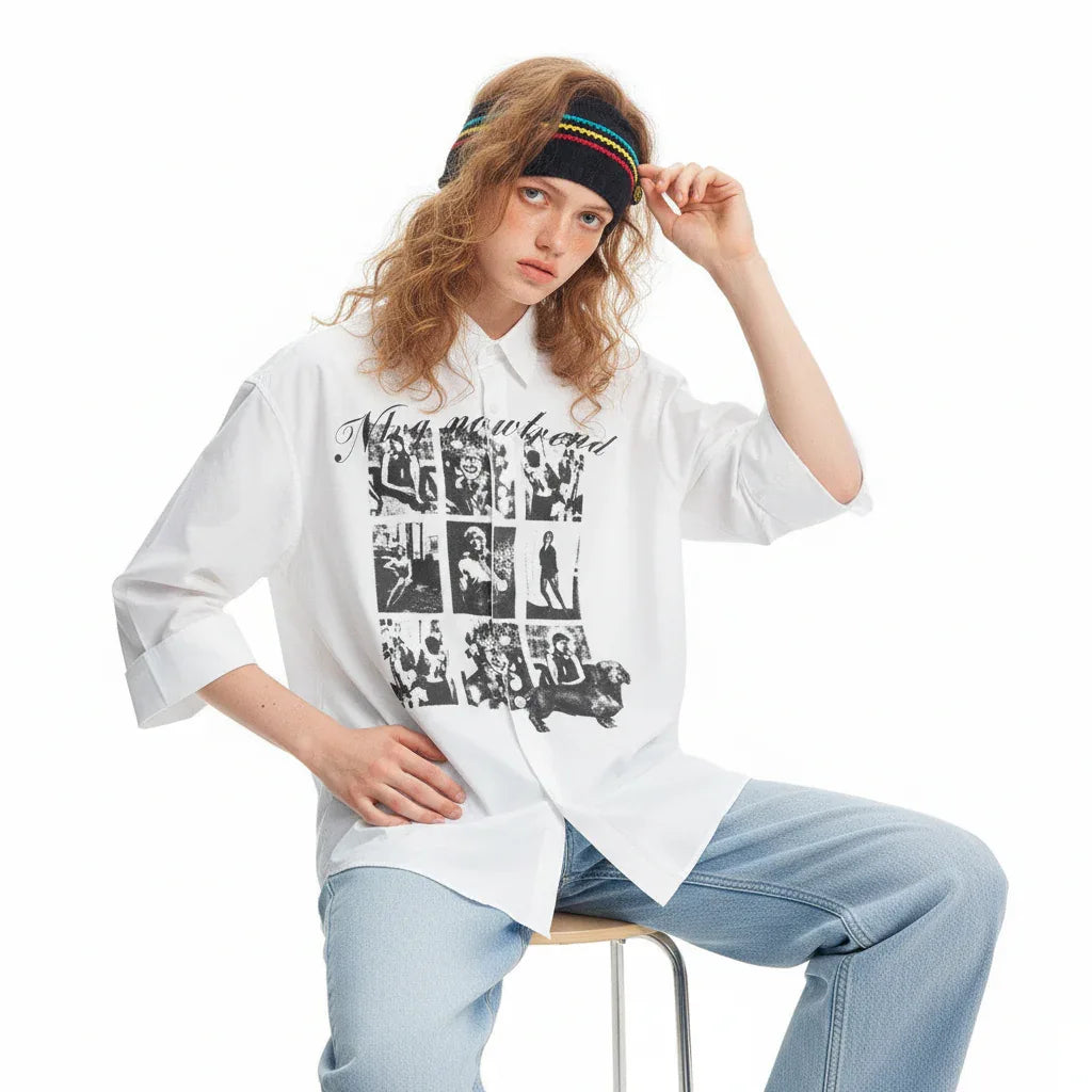 Abstract printed loose fitting men's and women's shirt | MuddyStock Originals MuddyStock