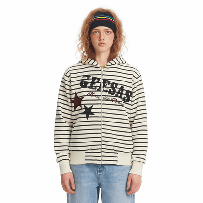 Sweet Hooded Regular Stripe Women's Sweatshirt | MuddyStock Originals