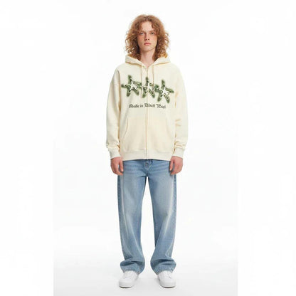 High Street Niche Five-pointed Star Brushed Hoodie For Women