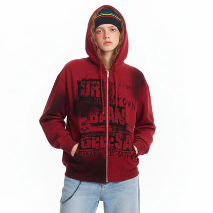 Retro Simple Loose Hoodie For Women