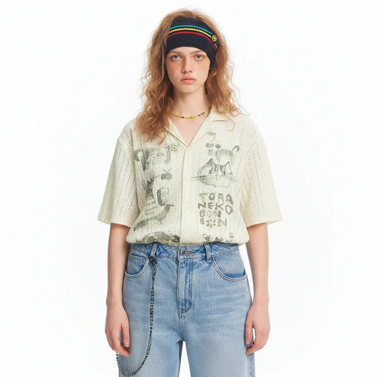 Retro Printed Short Sleeve Shirt For Men And Women | MuddyStock Originals MuddyStock