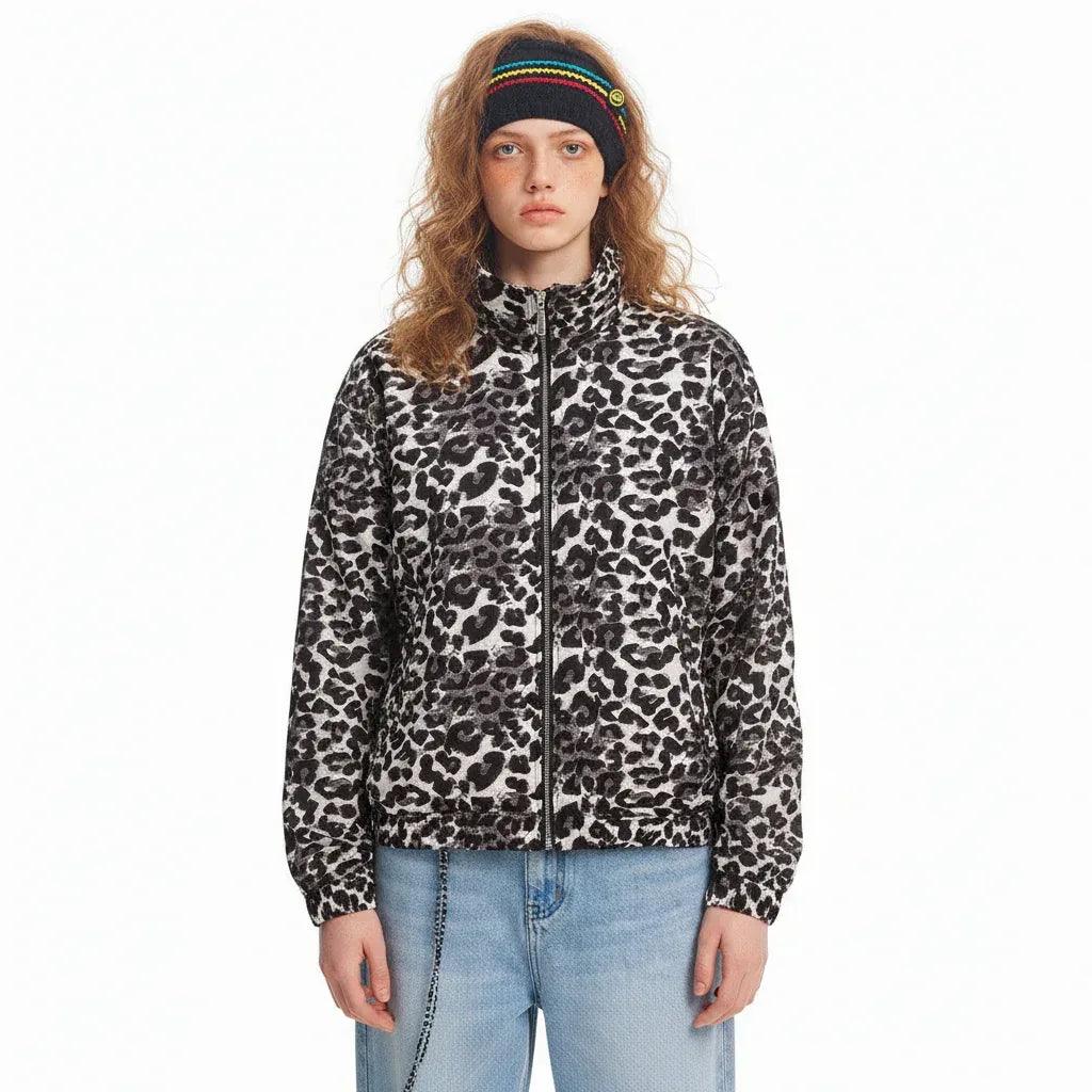 Retro leopard print jacket for women