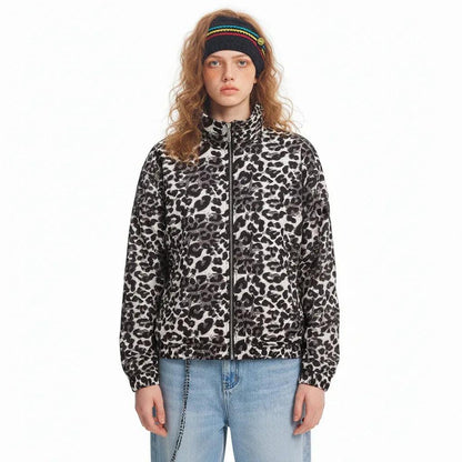 Retro leopard print jacket for women