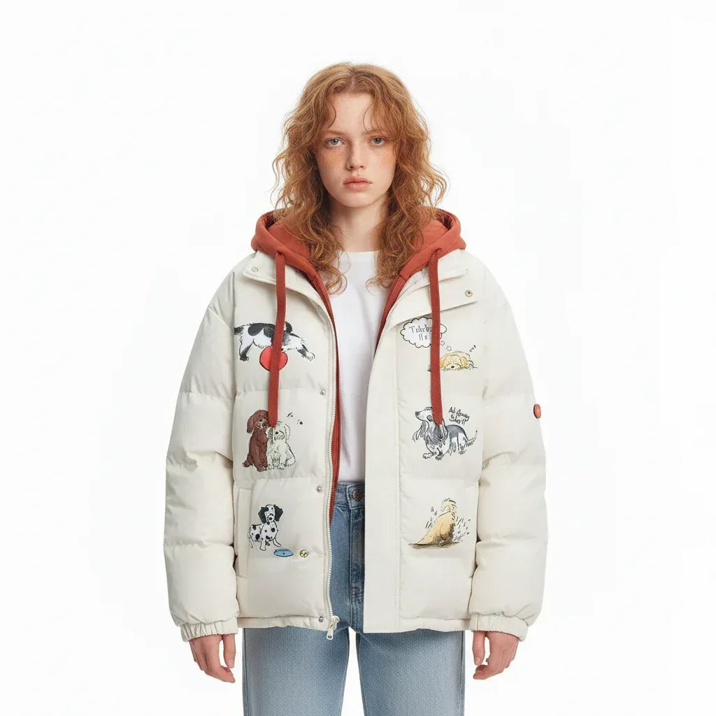 Puppy Fake Two-piece Hooded Jacket Men And Women MuddyStock