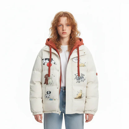 Puppy Fake Two-piece Hooded Jacket Men And Women MuddyStock