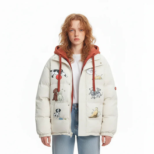 Puppy Fake Two-piece Hooded Jacket Men And Women MuddyStock