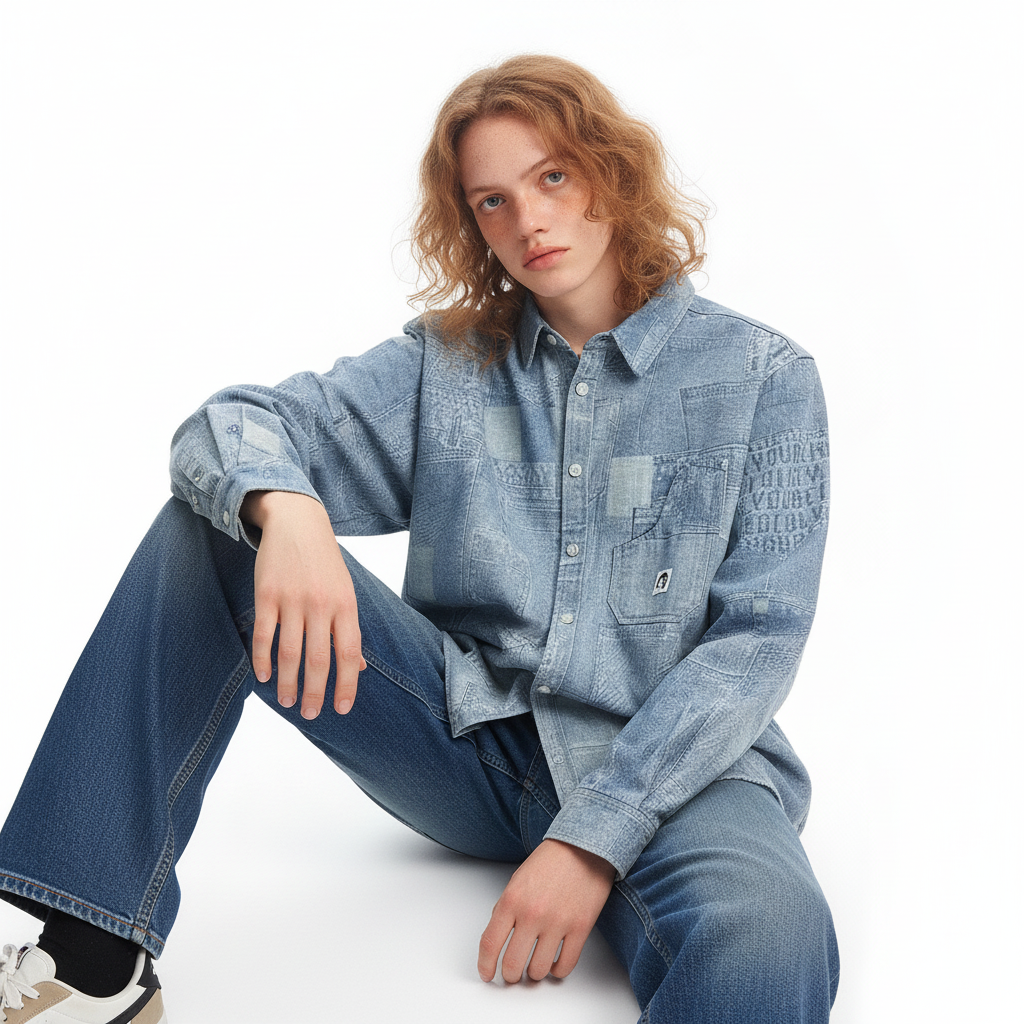 Vintage patchwork long sleeved shirt for men and women | MuddyStock Originals eprolo