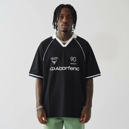 Letter Print Turn-Down Collar Short Sleeve T-Shirt For Men | MuddyStock Originals MuddyStock