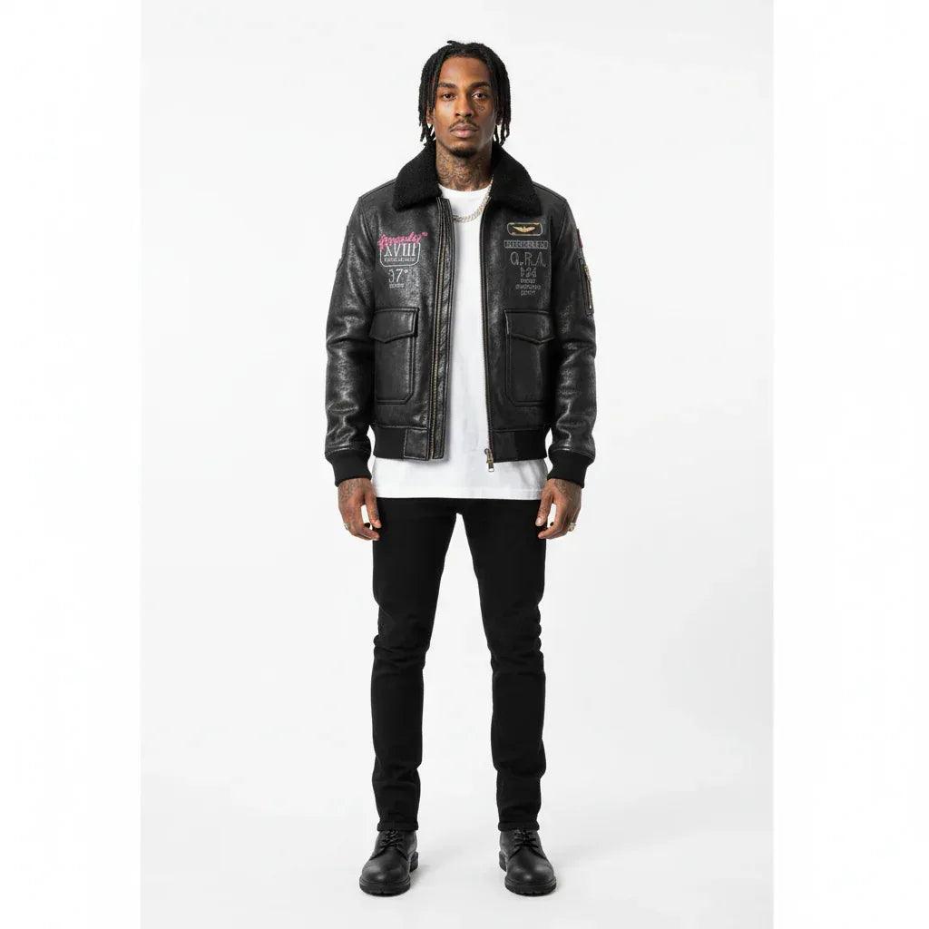 Fleece-lined Thickened Suede Fabric Jacket For Men