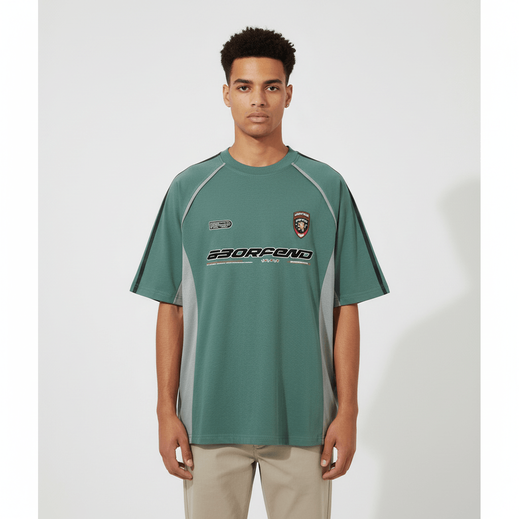 Sports Loose T-shirt Men's Color Contrast Patchwork