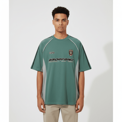 Sports Loose T-shirt Men's Color Contrast Patchwork