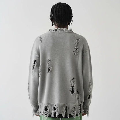 Knitted damaged tassel sweater for men and women | MuddyStock Originals