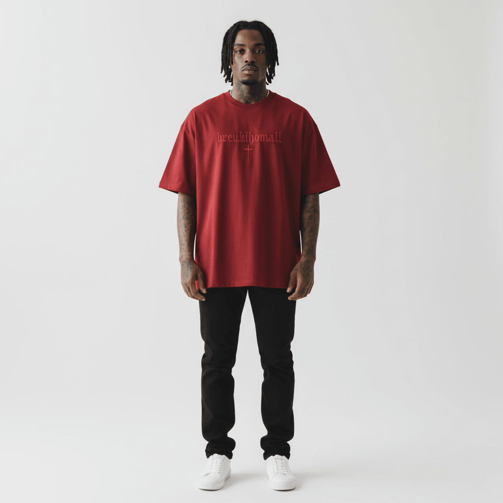 Retro Alphabet Embroidered T-shirt Men