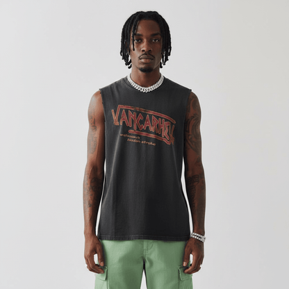 Distressed Letter Print Vest Men's Upperwear