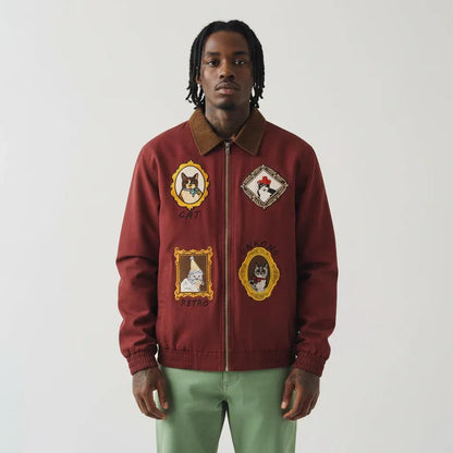 Chinoiserie Vintage Cat Embroidery Patchwork Jacket for Men and Women | MuddyStock Originals