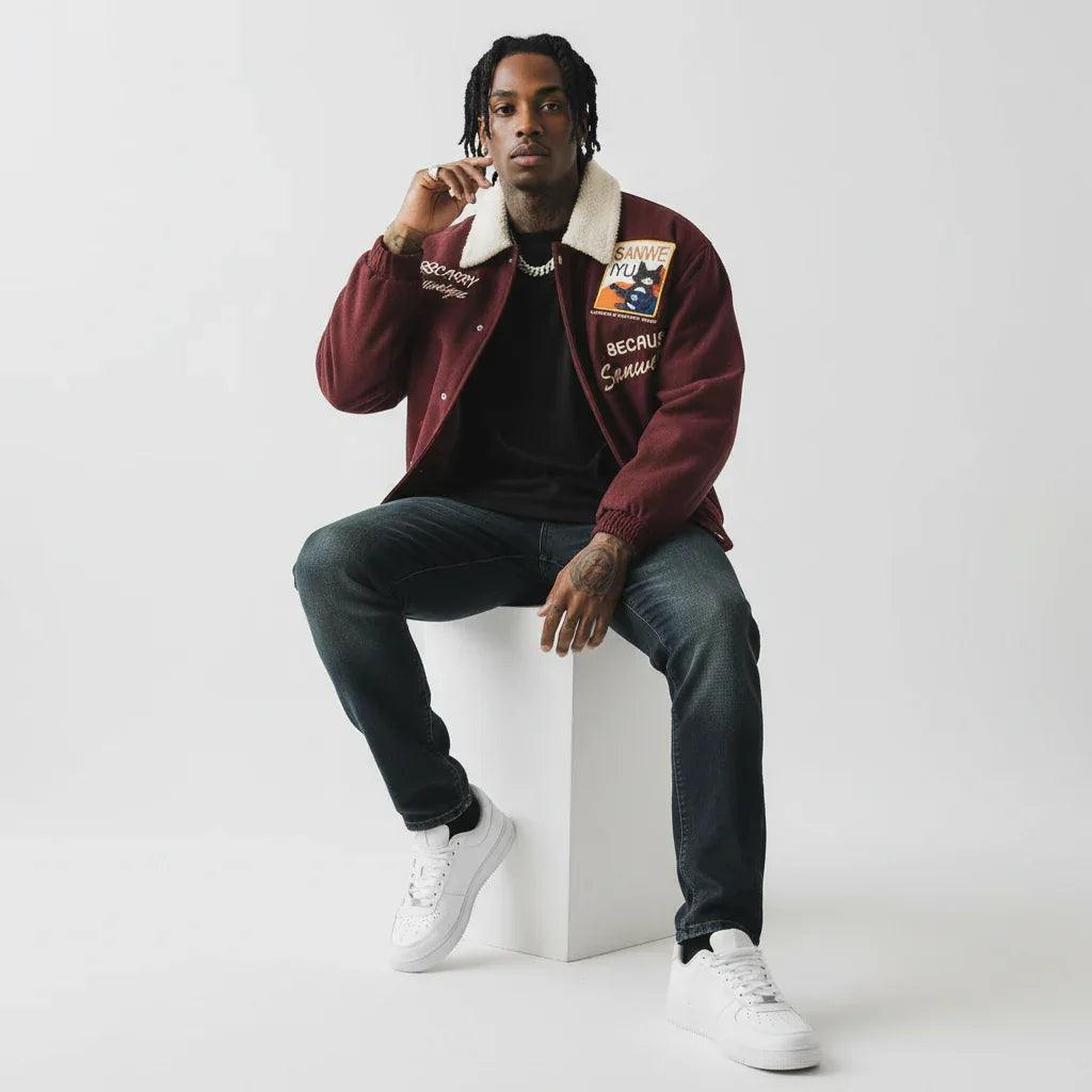 Patchwork Letter Embroidery Jacket For Men And Women | MuddyStock Originals