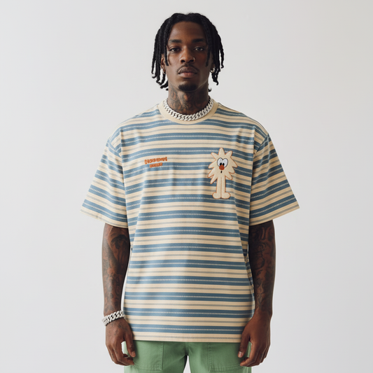 Cartoon embroidered striped short sleeved T-shirt for men | MuddyStock Originals eprolo