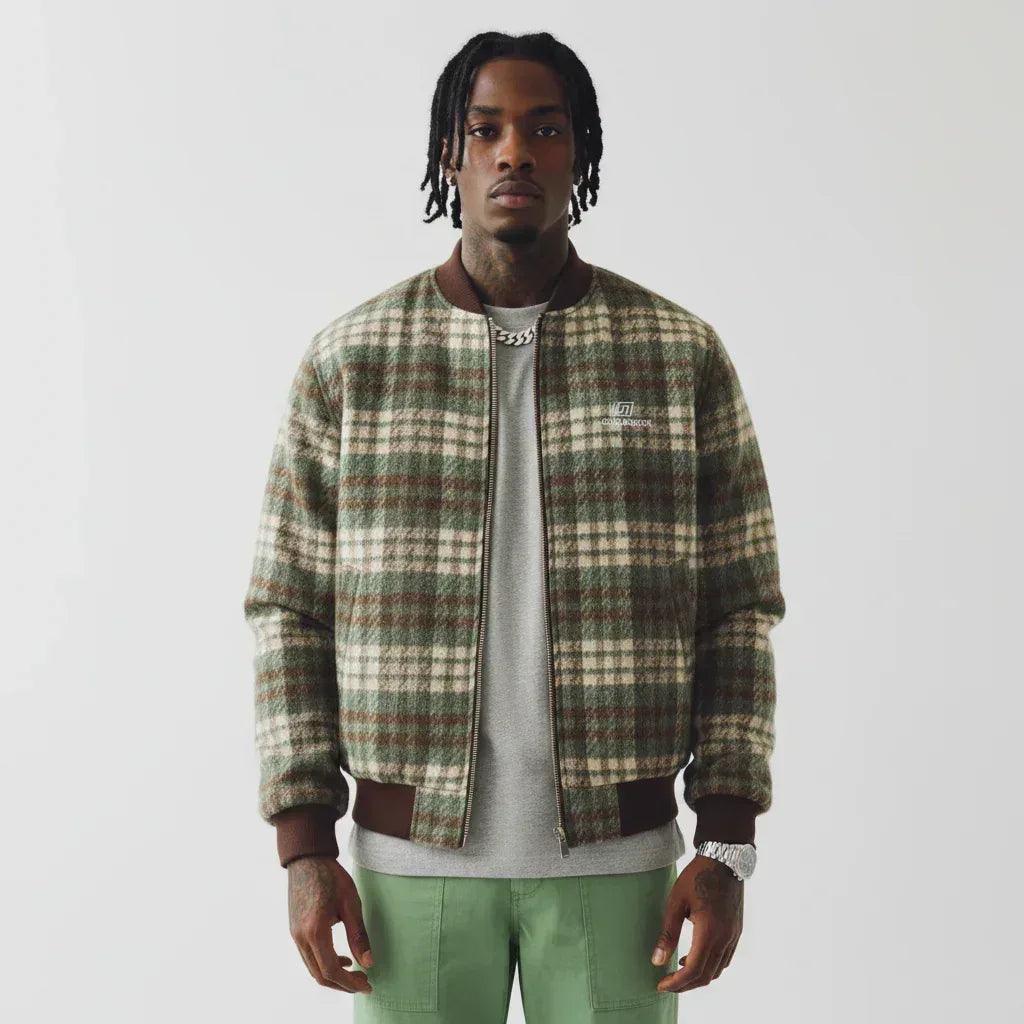 Color-Blocked Plaid Versatile Baseball Jacket For Men And Women | MuddyStock Originals
