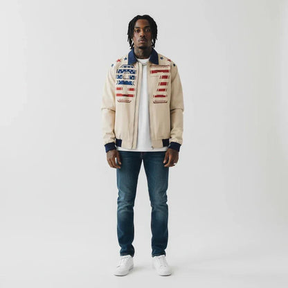 Vintage Flag Letter Printed Jacket For Men And Women | MuddyStock Originals