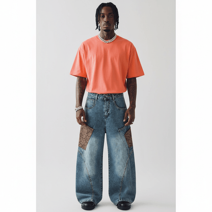 Men's Retro Washed Loose Wide Leg Jeans All Products