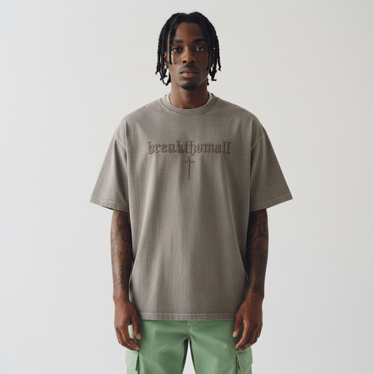 Retro Alphabet Embroidered T-shirt Men MuddyStock