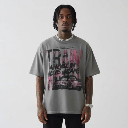 Car printed loose fitting men's and women's T-shirt | MuddyStock Originals