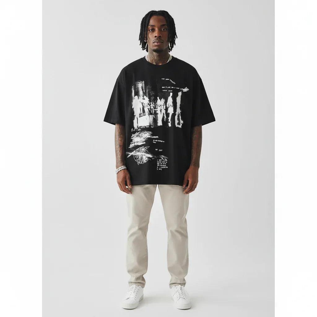 Retro Print Loose T-Shirt For Men And Women | MuddyStock Originals